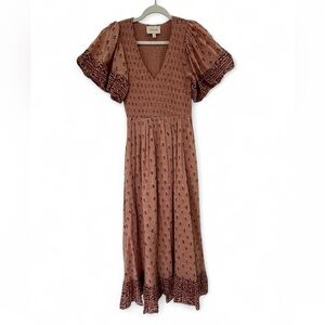 Cleobella Smocked Bodice Dress in Dusty Rose, Sz S